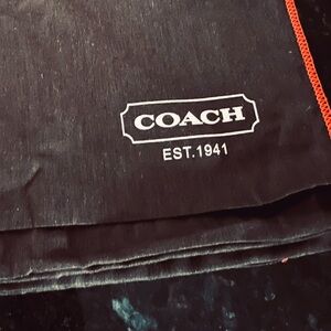 Coach Rich Chocolate Brown Dust Bag Red Trim drawstring XXL protect your purses